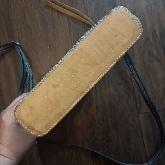 Consuela blue silver print small crossbody bag purse with adjustable strap - Picture 8 of 10